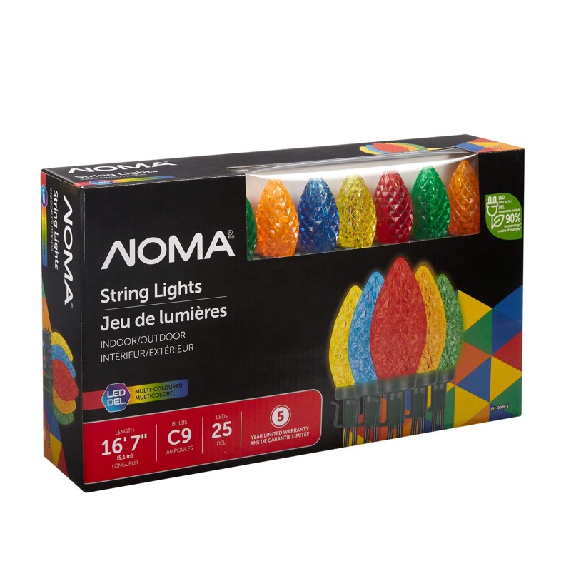 NOMA package of 25 multicoloured C9 LED Christmas string lights